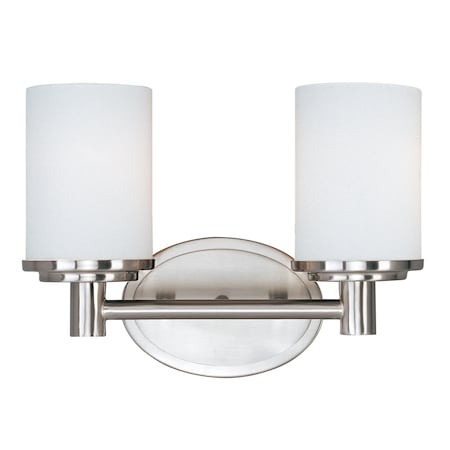 Maxim Lighting Cylinder 2-Light 12.5" Wide Satin Nickel Vanity Light 9052SWSN